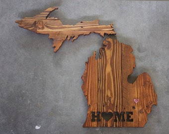 Michigan Wall Art michigan home sign | etsy Michigan Wall Art michigan home sign | etsy