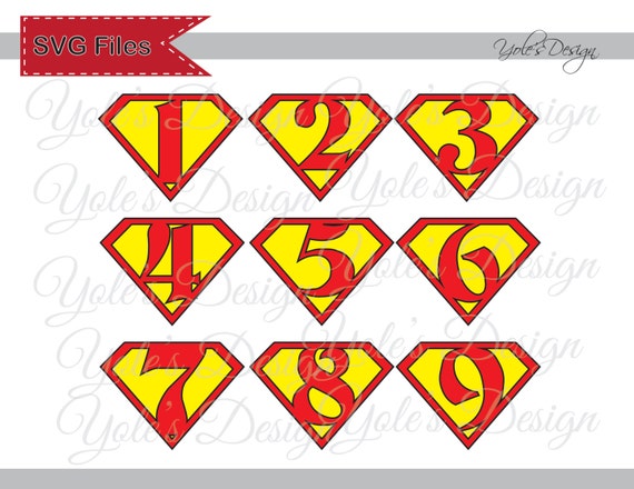 Download INSTANT DOWNLOAD Superman Numbers SVG Costume Badge by ...