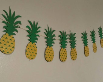 Pineapple party pineapple banner, Hawaiian luau, Hawaiian party, pineapple bunting,pig roast, tiki party, tropical party, tropical wedding,