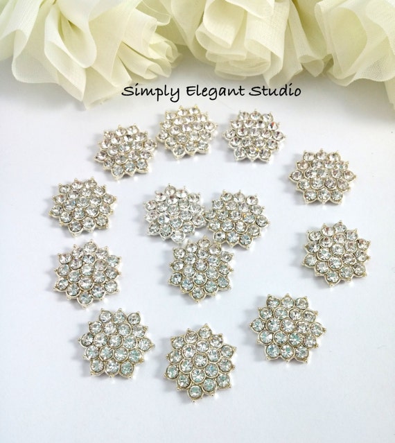 Rhinestone Embellishments Fabric Flower Center Rhinestones