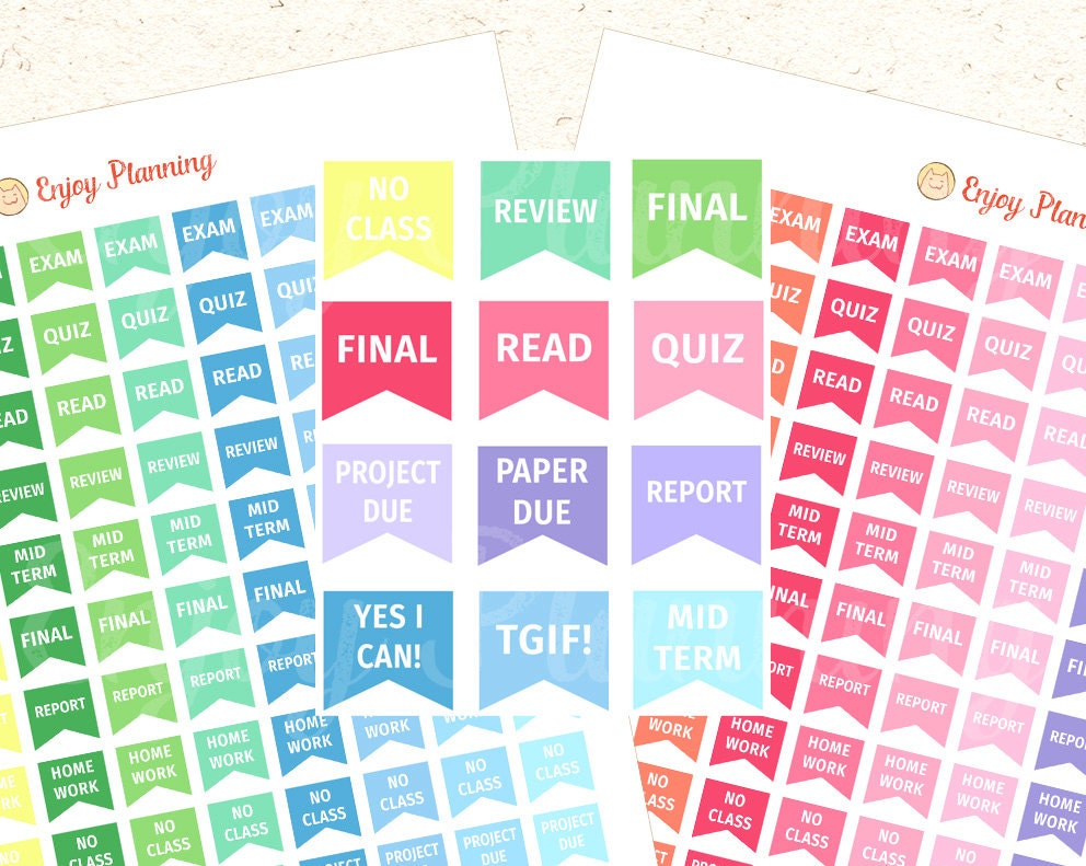 Download Study Printable planner stickers College Stickers Study