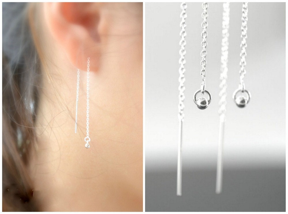Threader Earrings Ear thread dangles Chain Dangle earring