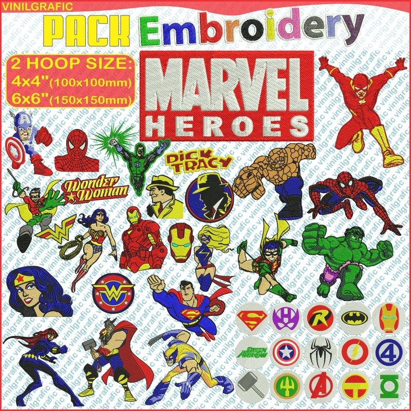 Marvel Heroes set of 41 Embroidery Designs Brother Ironman