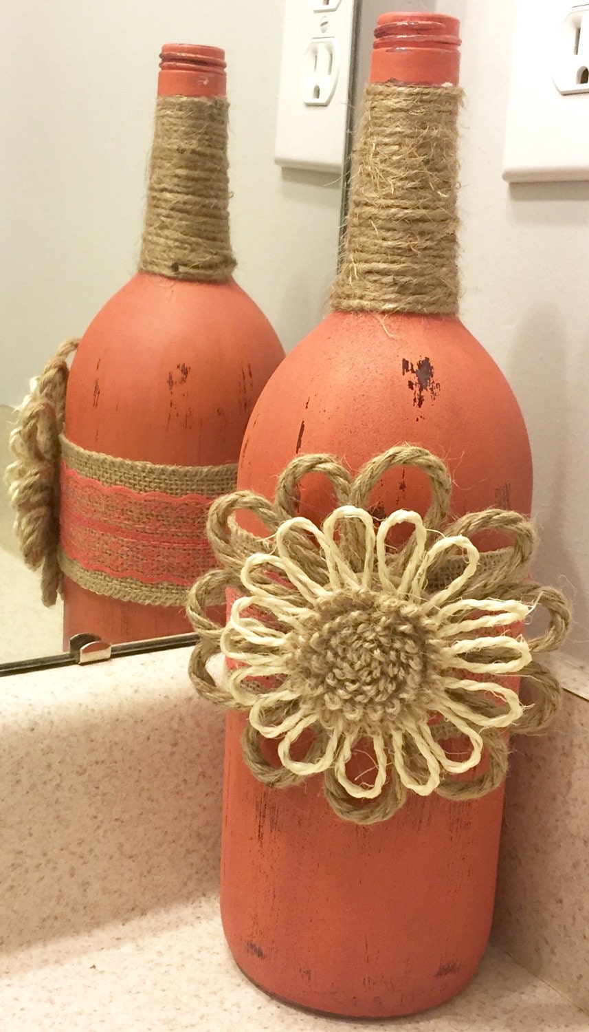 burlap wine bottle