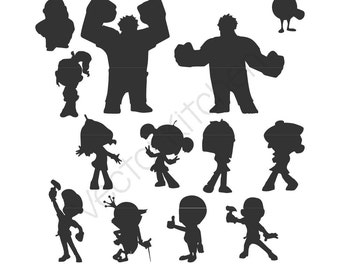 Wreck It Ralph Inspired Design Set, Cutting Template SVG EPS Silhouette Cricut Vector Instant Download, Fix it Felix, Q-bert, Retro, Turbo