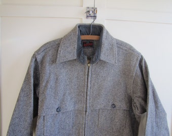 1960's Johnson Gray Wool Jacket, 1970's, 1960's, Johnson Woolen Mills, Johnson, Wool, Jacket, Gray, Sportsman, Sportsman, Medium, Men's