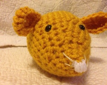 Amigurumi Crochet Sugar Mouse Handmade goldenrod toy Stuffed Animal Pet gift