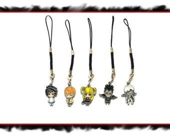 Death Note Keychain,Bracelet Charm,Necklace,Keyring,L, Misa, Ryuk, Near, Yagami,Zipper Charm,Mobile Phone,Birthday,Gift,Kawaii,Easter Gift