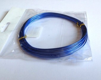 wire alu 5 m X 1.5 mm blue / aluminium metal / wire jewelry / scrapbooking