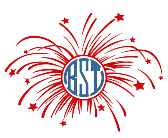 Download Items similar to JULY 4TH MONOGRAM FIREWORKS svg files on Etsy