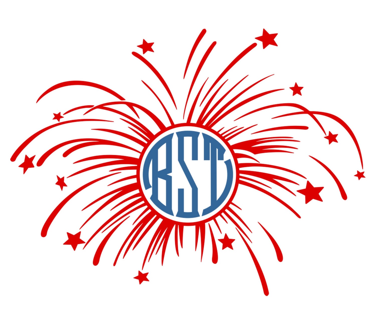 Download JULY 4TH MONOGRAM FIREWORKS svg files