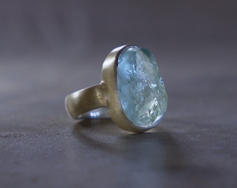 Aquamarine Silver Ring