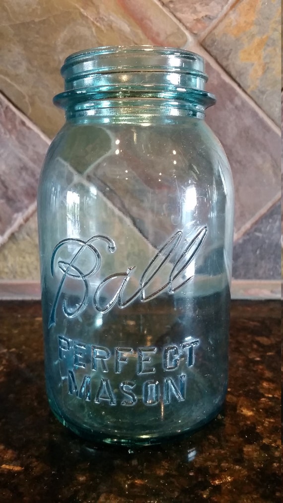 Vintage Blue Ball Mason Quart Jar By TrailsideAntiques On Etsy   Il 570xN.1065842437 Ft6i 