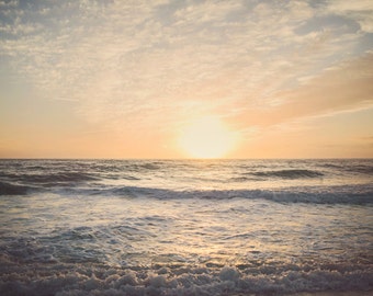 Ocean photography beach scene 8x10 print nautical decor waves