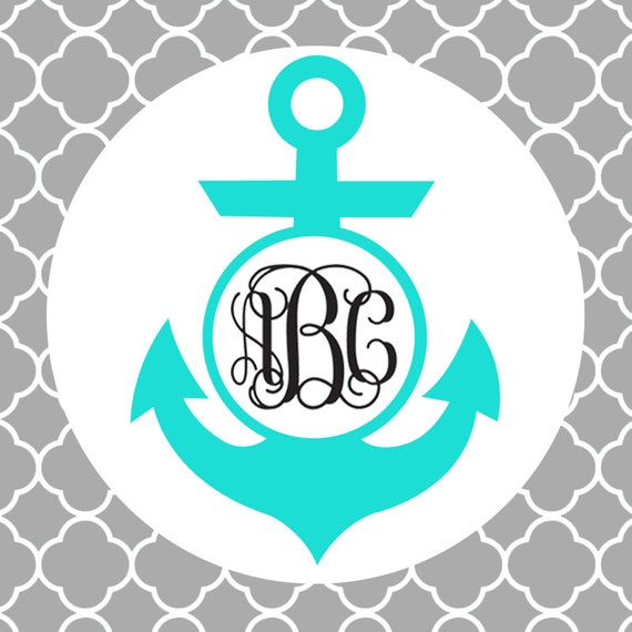 Download Anchors Away Monogram Frame Cutting Files in Svg Eps Dxf
