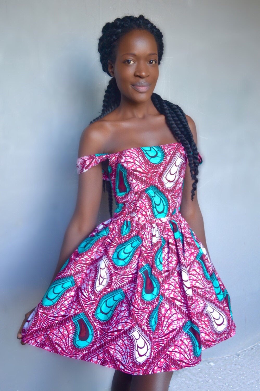 African print off shoulder dress ankara summer by AmarysDesigns