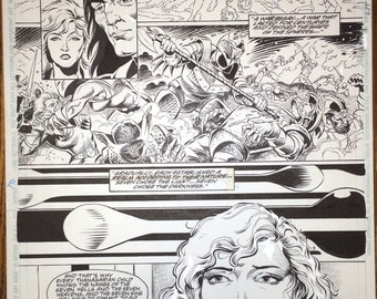 Hawkman 12 by Steve Lieber and Luke McDonnell original art.