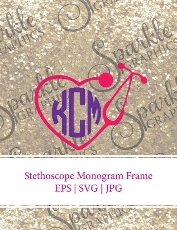 Monogram Stethoscope Svg Layered SVG Cut File