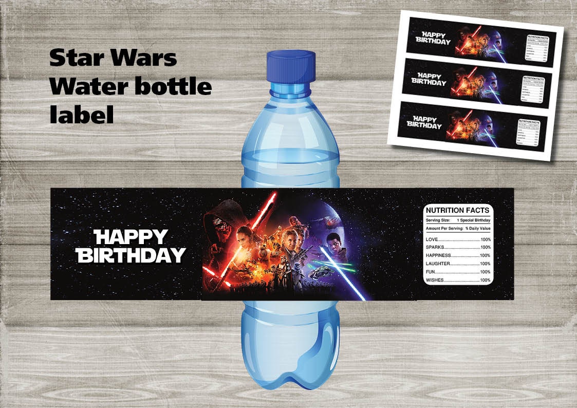 Instand DL Star Wars Water Bottle Label Printable the