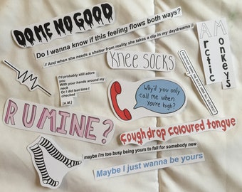 Arctic Monkeys Inspired Sticker Pack (14 Stickers) band merch tumblr art collectables stickers