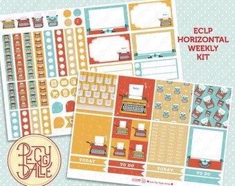 Just My Type(writer) Weekly Kit Planner Stickers | Erin Condren Horizontal | Typewriter | Vintage | Retro | Typing