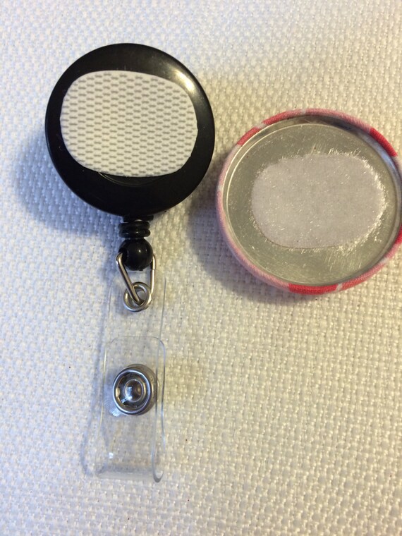 Retactable Reel ID Badge Holder with velcro by JoAnnsEmbroidery