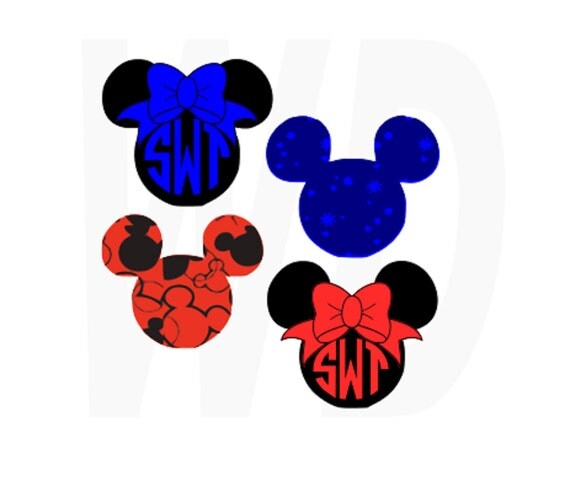 Disney's Minnie Mouse monogram svg dxf eps by Walkerdesigns6