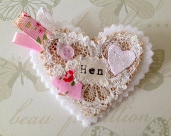 Hen Party Badge - Hen Party Favor - Bride to be - Shabby Chic Hen Party Favour - Vintage Hen Party - Hens night