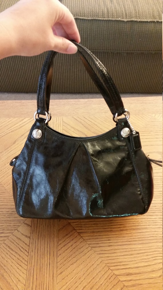 Coach Handbag Black Patent Leather Mia by HeartfeltWaxCreation