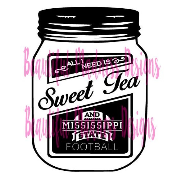 Download MSU Sweet Tea Mason Jar SVG by BeautifulMadnessD on Etsy