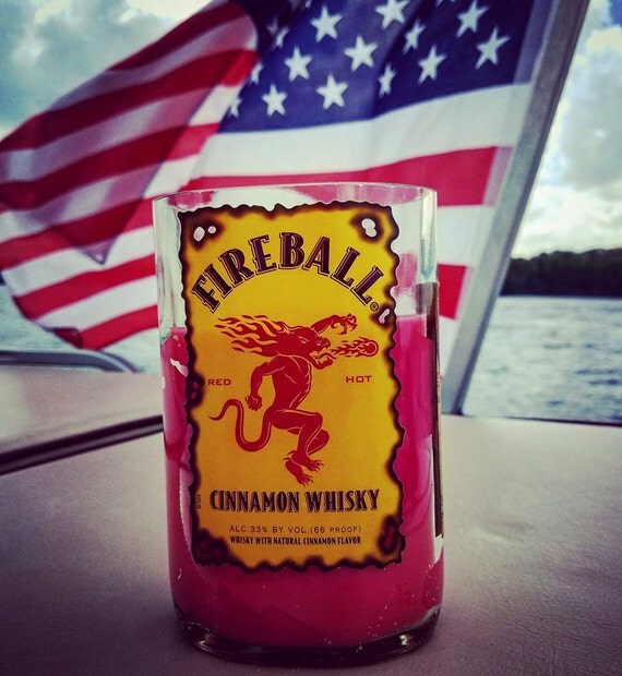 Fireball Liquor Handmade Candle by TipsyWicksCandle on Etsy