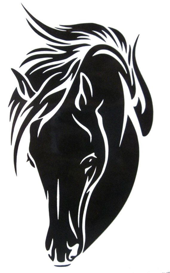 Elegant Horse Head Vinyl Decal Sticker