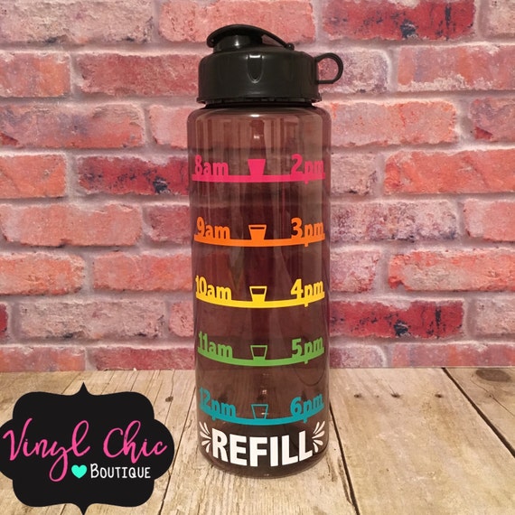 Hourly Water Bottle Water Bottle with Hourly by VinylChicBoutique