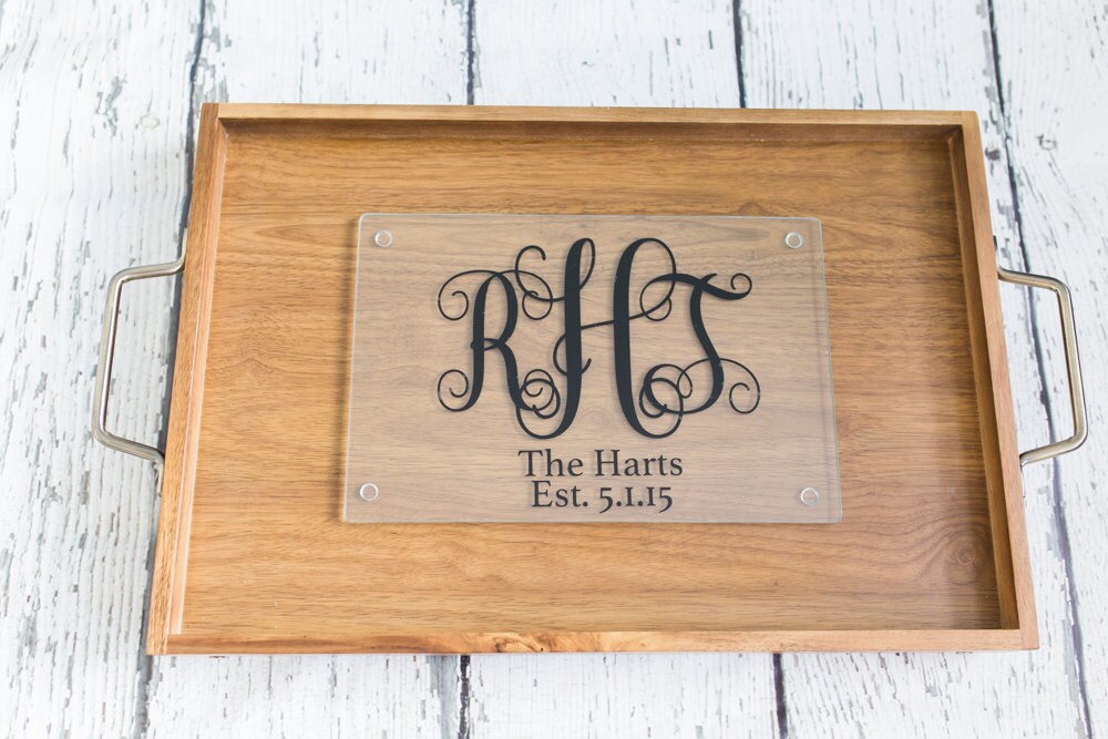 Monogrammed Cutting Board // Glass Cutting by SweetHartMonograms