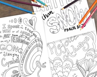 Faith Hope Love coloring pages by TheUncannyColoring on Etsy