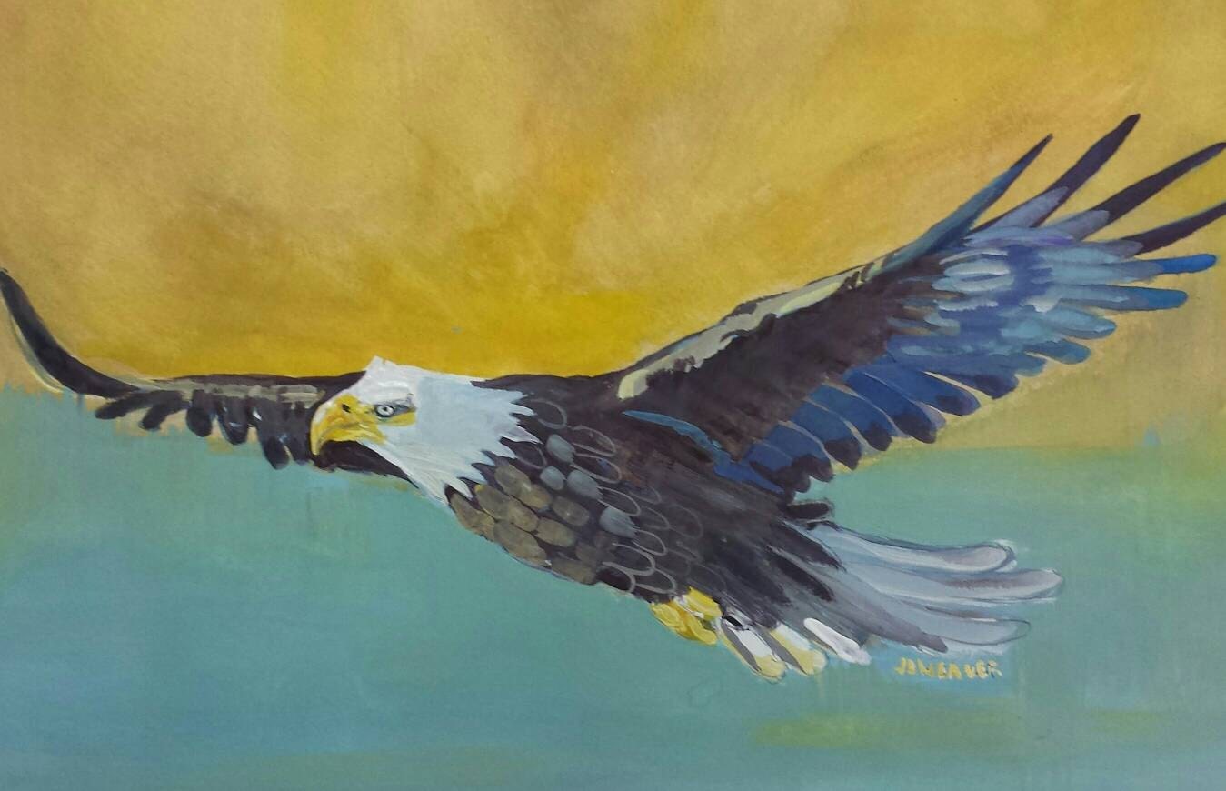 Flying Eagle Original Watercolor Painting