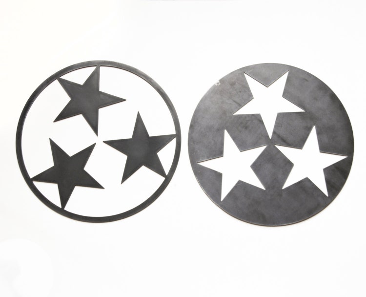 Tennessee Tri-Star Outline State Metal Art by HighlandRidgeRustics