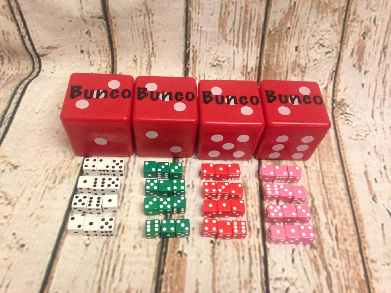12 Bunco Dice in Square Dice Container acts by TheBuncoEuchreQueen