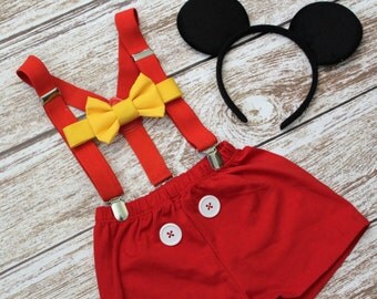 Mickey Mouse Birthday Outfit, Mickey Mouse cake smash outfit, Mickey Mouse 2nd birthday outfit, 1st birthday, PLEASE READ LISTING