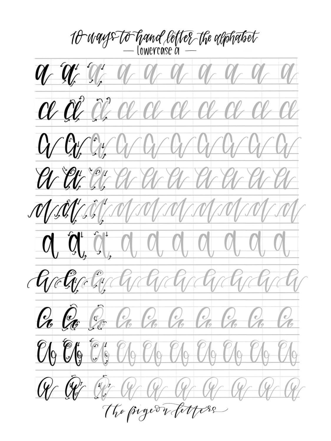 Printable Brush Lettering Alphabet