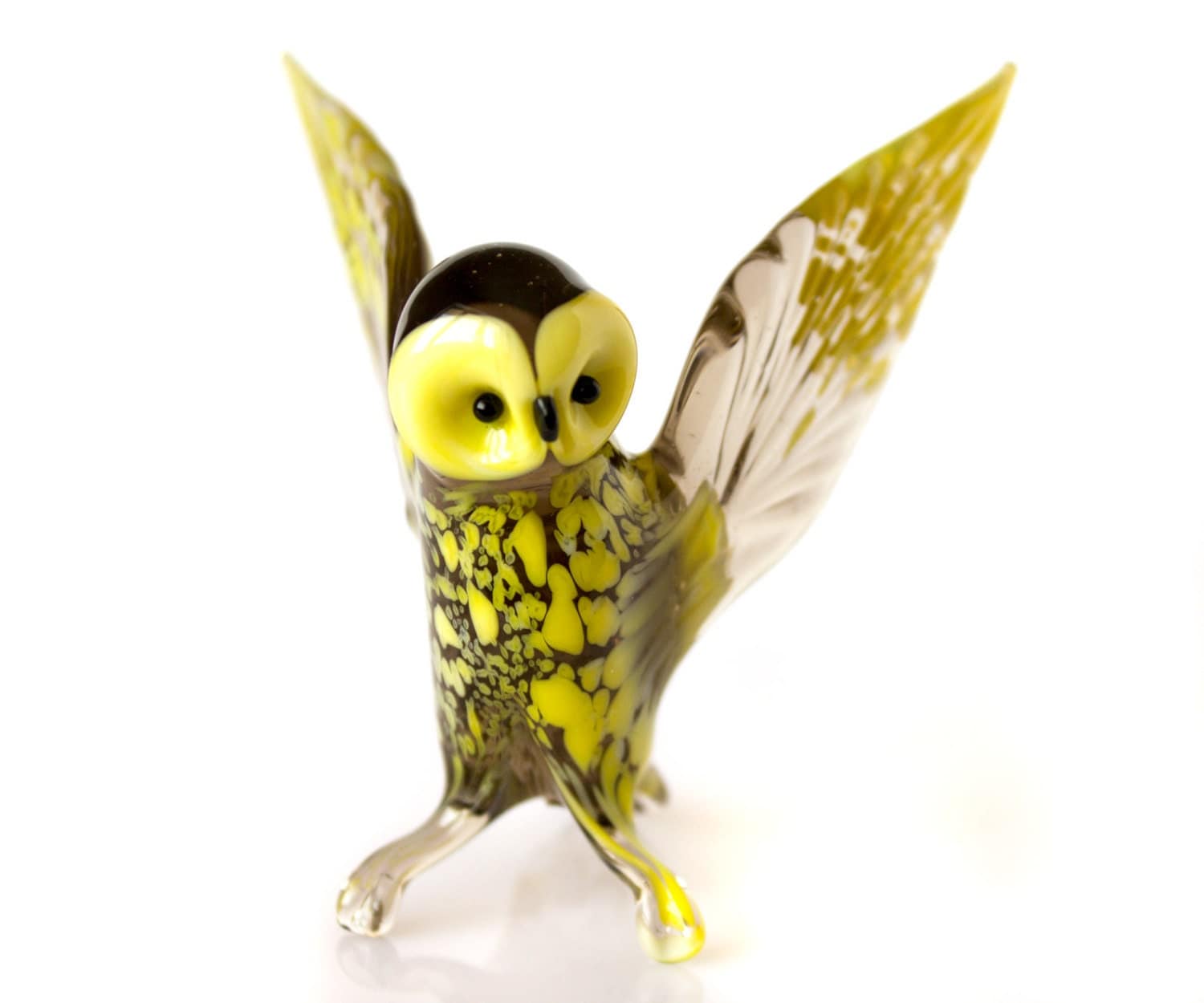 blown glass owl figurines