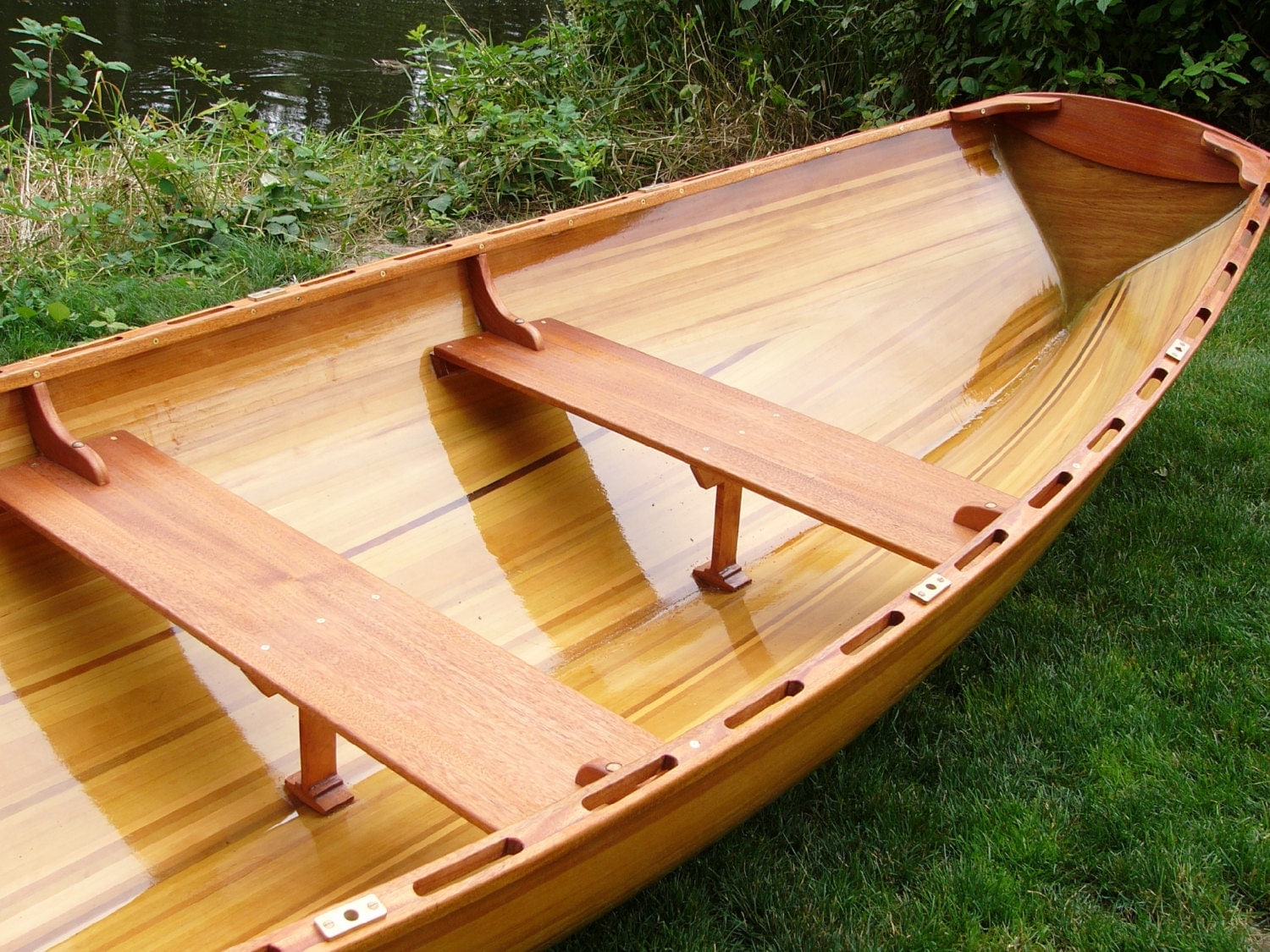 Cedar Strip Wooden Boat by WmBWilsonWoodworking on Etsy