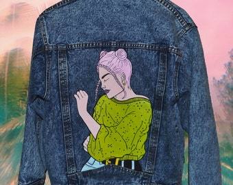 Items similar to Indian Chief denim jacket. Hand painted clothes by ...