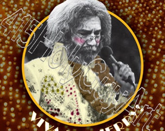 Viva Las Jerry! Sticker FREE SHIPPING!!! (Jerry Garcia Sticker, Elvis Presley Sticker, Grateful Dead Sticker, Las Vegas Sticker)