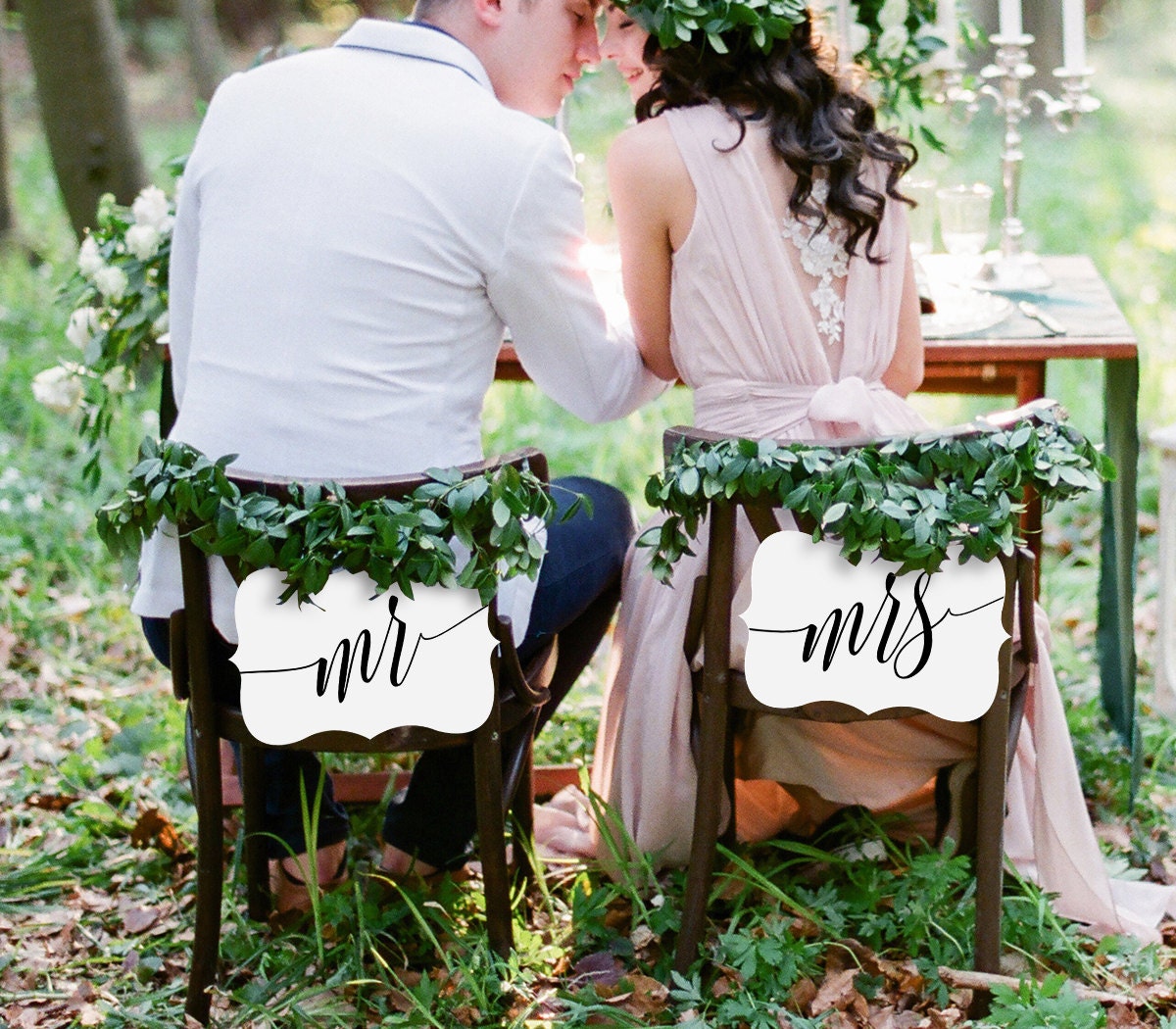 Printable Mr And Mrs Chair Sign Wedding Chair Sign DIY Bride And
