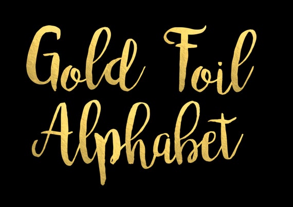 Gold Foil Alphabet Clip Art Gold foil Letters Gold Foil Font