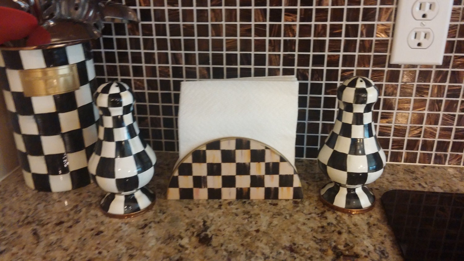 Ceramic Napkin Holder made with MacKenzie Childs by SnowpeaStore