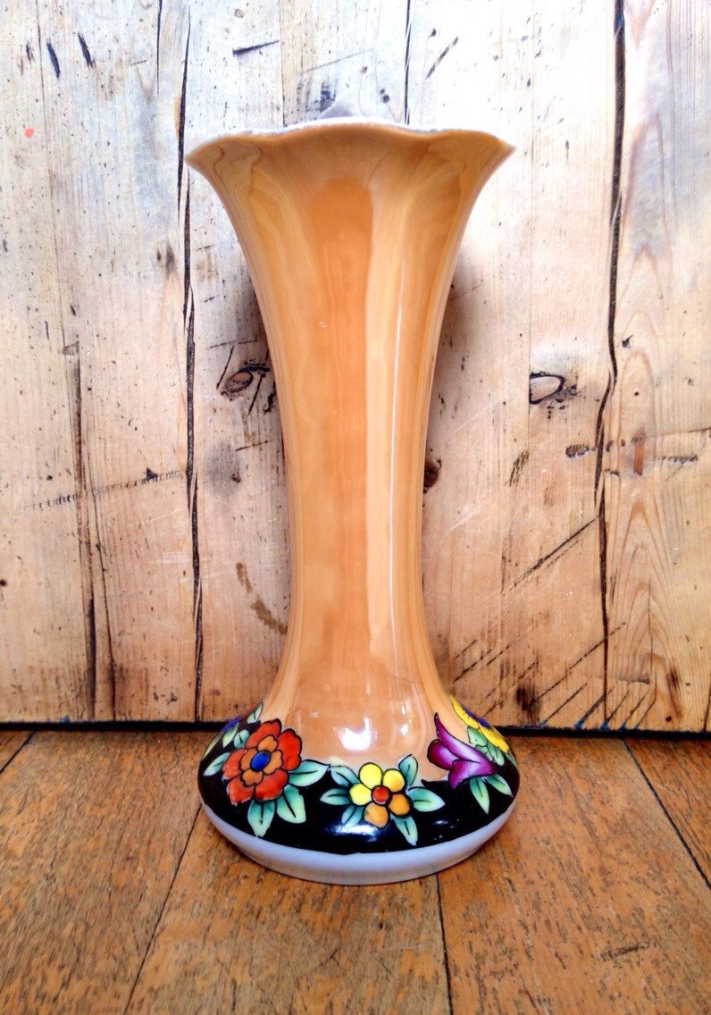 Vintage handpainted Noritake lusterware vase made in Japan