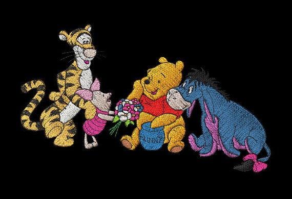 LARGE Winnie The Pooh Machine Embroidery Design By Worldofstitches