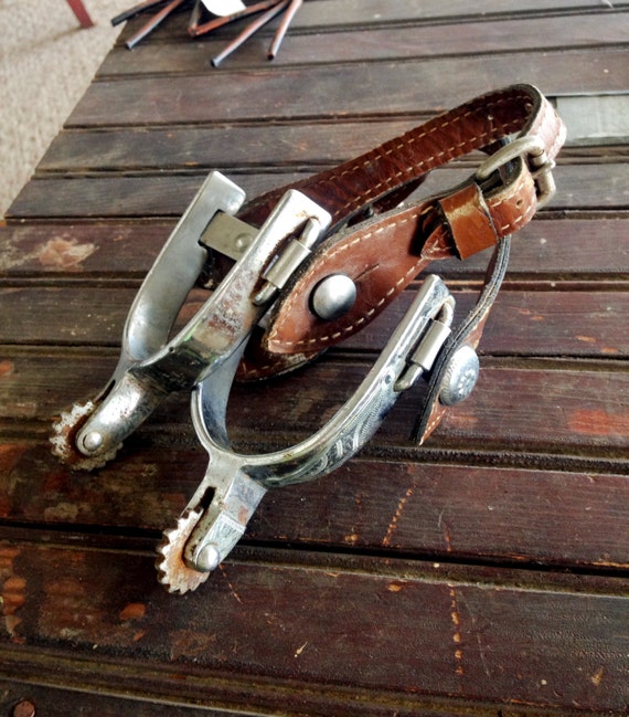 Crockett Renalde Antique Spurs CR Spurs with Leather Straps